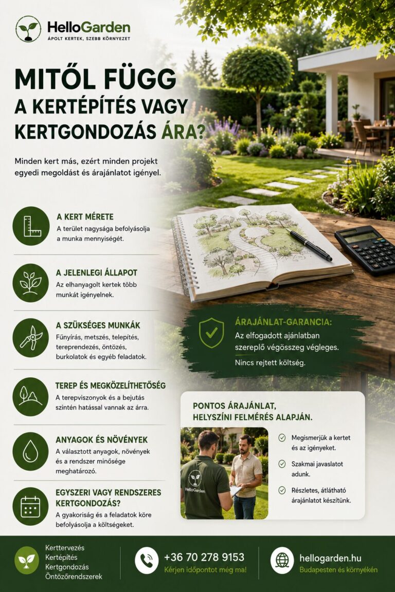 Mitől függ a kertépítés és kertgondozás ára?, hellogarden